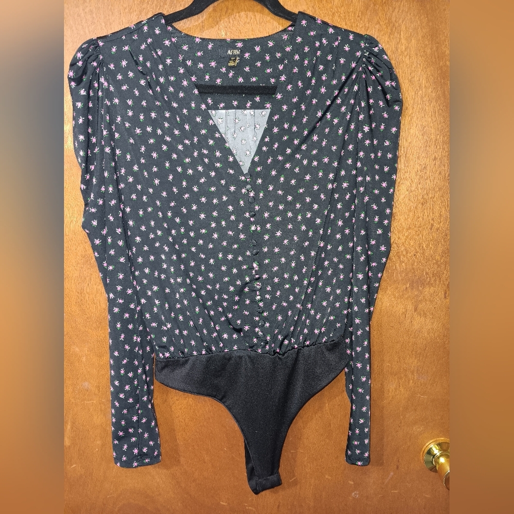 AFRM Black Floral Pattern Top